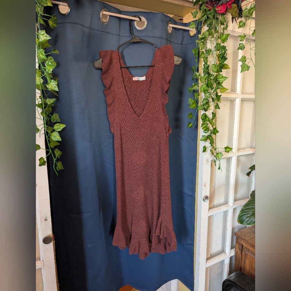 Free People Beach Mykonos Fauxchet Mini Dress